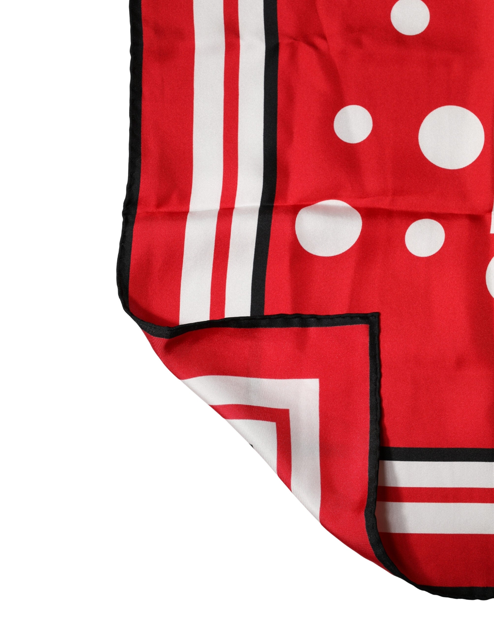 Dolce & Gabbana Rot Weiß Tupfen Quadrat Foulard 90cm x 88cm Schal
