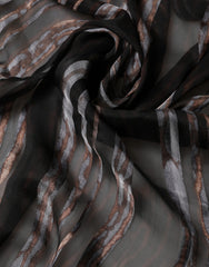 Dolce & Gabbana Schwarze gestreifte Seidenwickelschal Stola 193cm x 131cm Schal