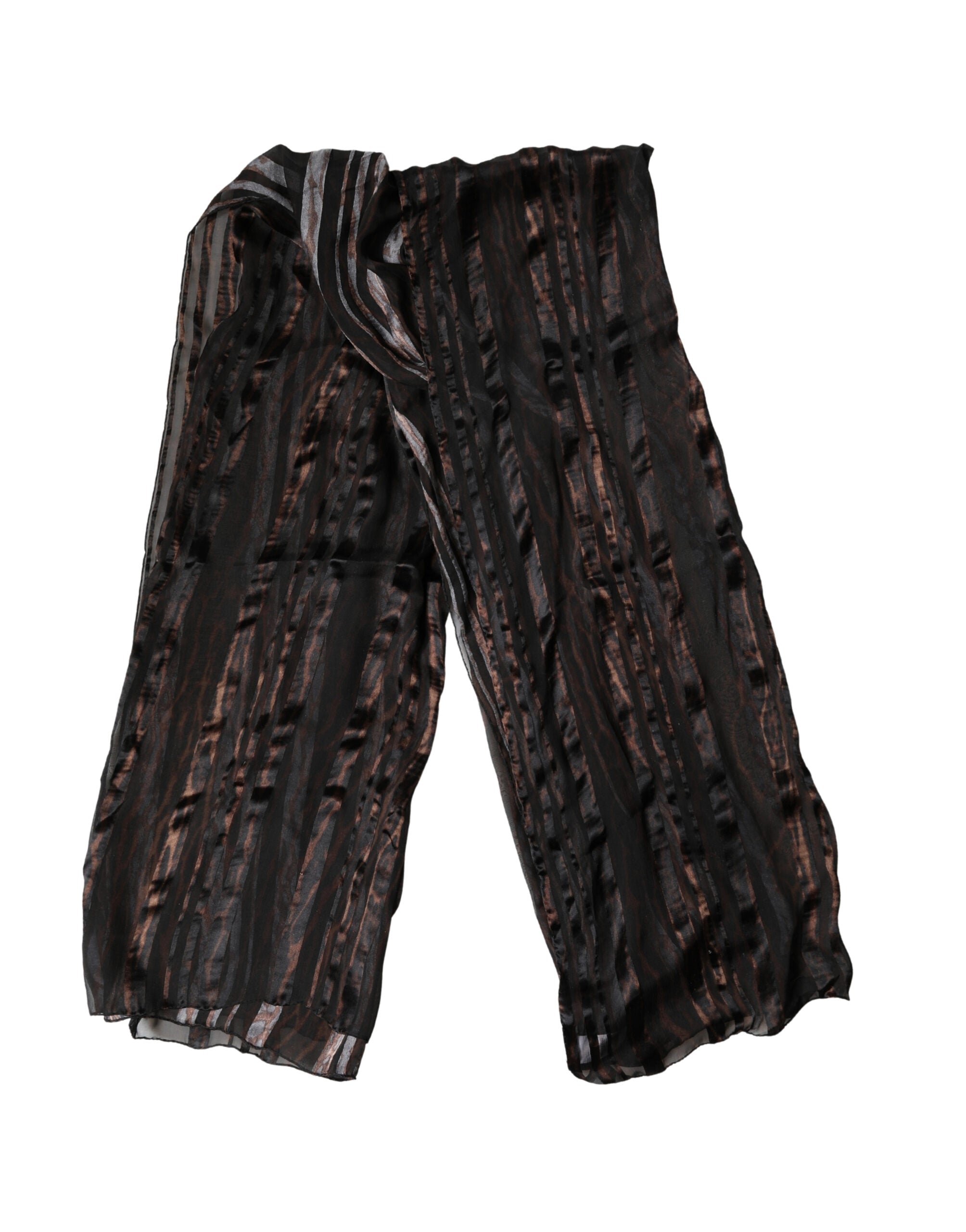 Dolce & Gabbana Schwarze gestreifte Seidenwickelschal Stola 193cm x 131cm Schal