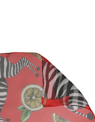 Dolce & Gabbana Roter Zebra-Print Seiden-Wickelschal Stola 200cm x 132cm Schal