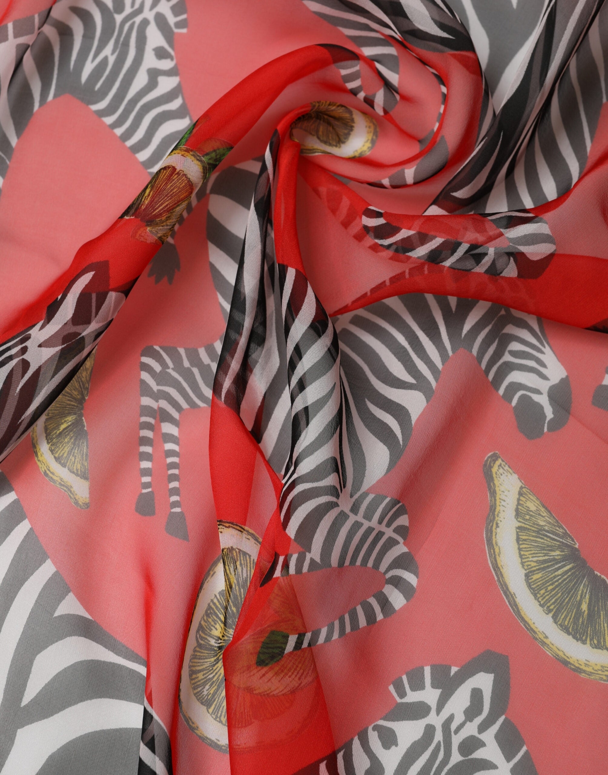 Dolce & Gabbana Roter Zebra-Print Seiden-Wickelschal Stola 200cm x 132cm Schal