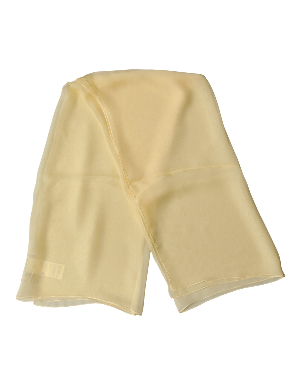 Dolce & Gabbana Hellgelbes Seidenwickeltuch Foulard 100cm x 99cm Schal