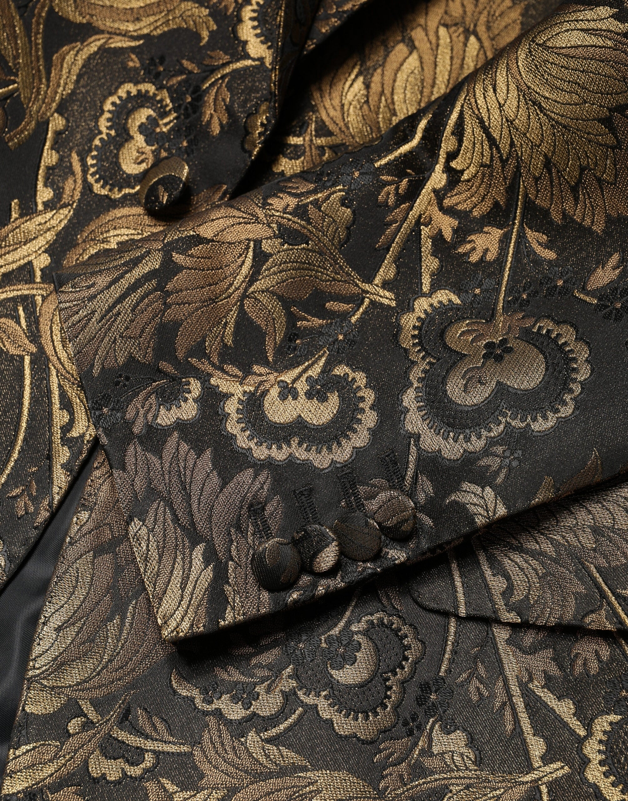 Dolce & Gabbana Goldener Jacquard-Tuxedo-Blazer mit einfacher Knopfleiste