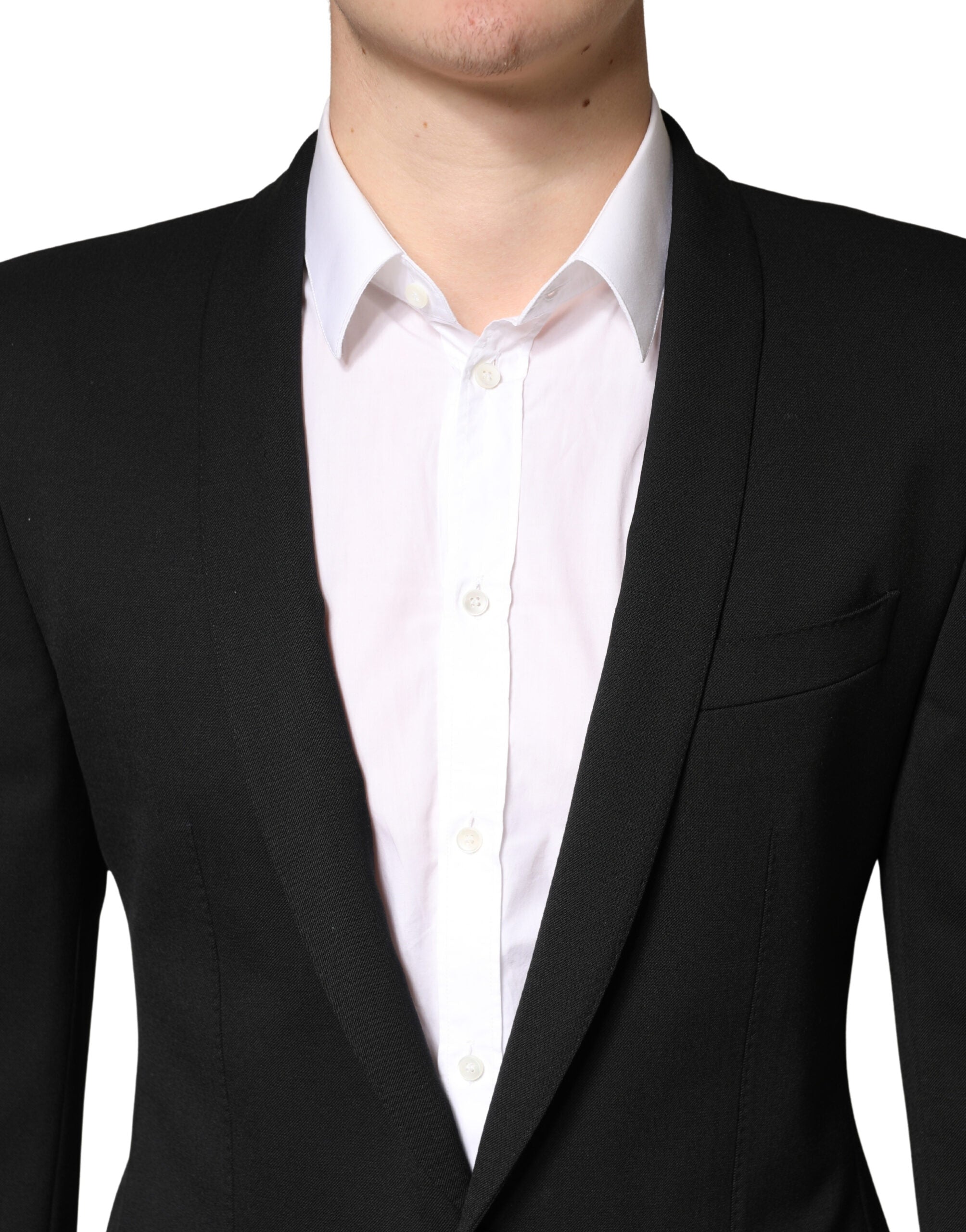 Dolce & Gabbana Schwarzer Blazer mit Verzierungen und einer Knopfleiste