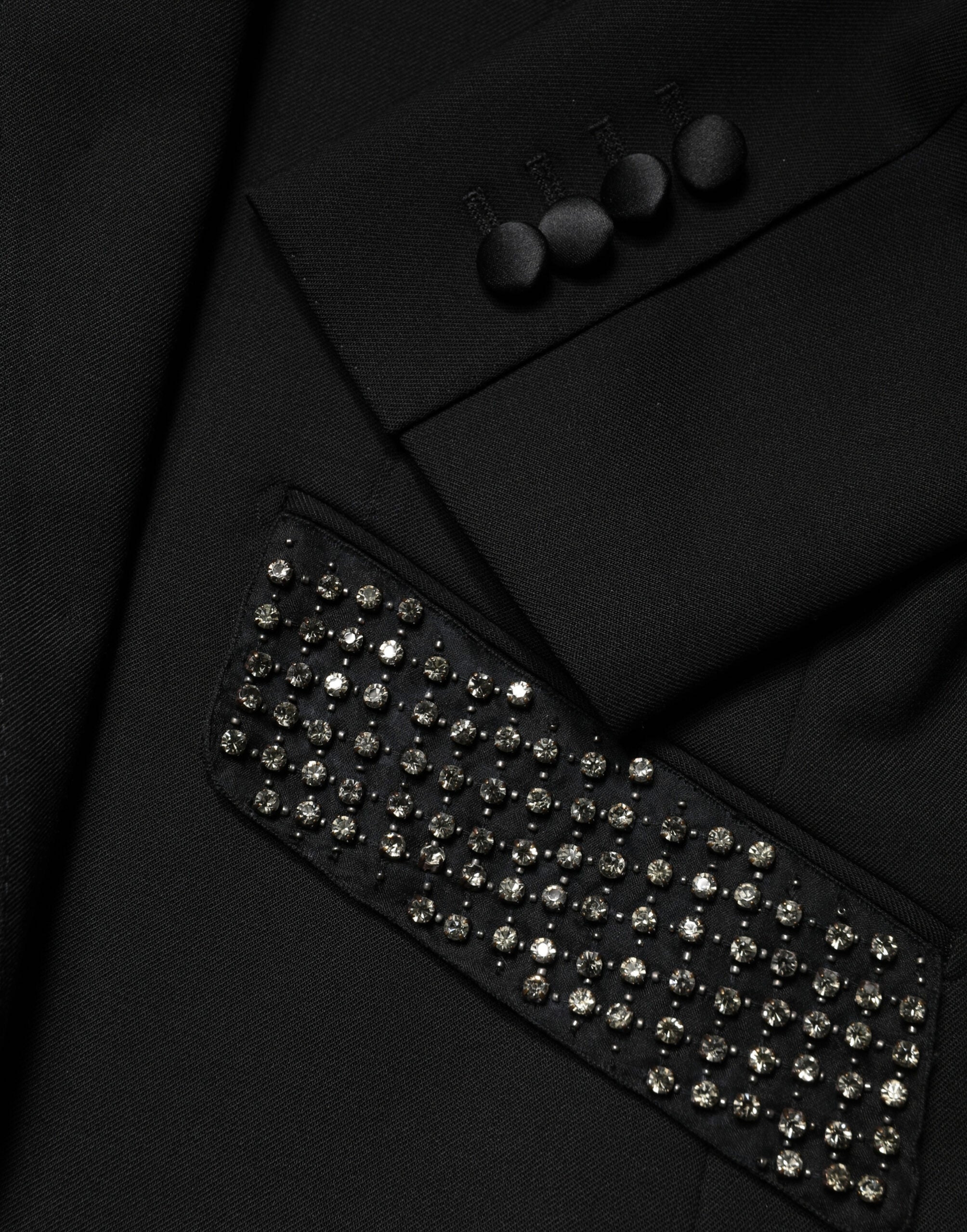 Dolce & Gabbana Schwarzer Blazer mit Verzierungen und einer Knopfleiste
