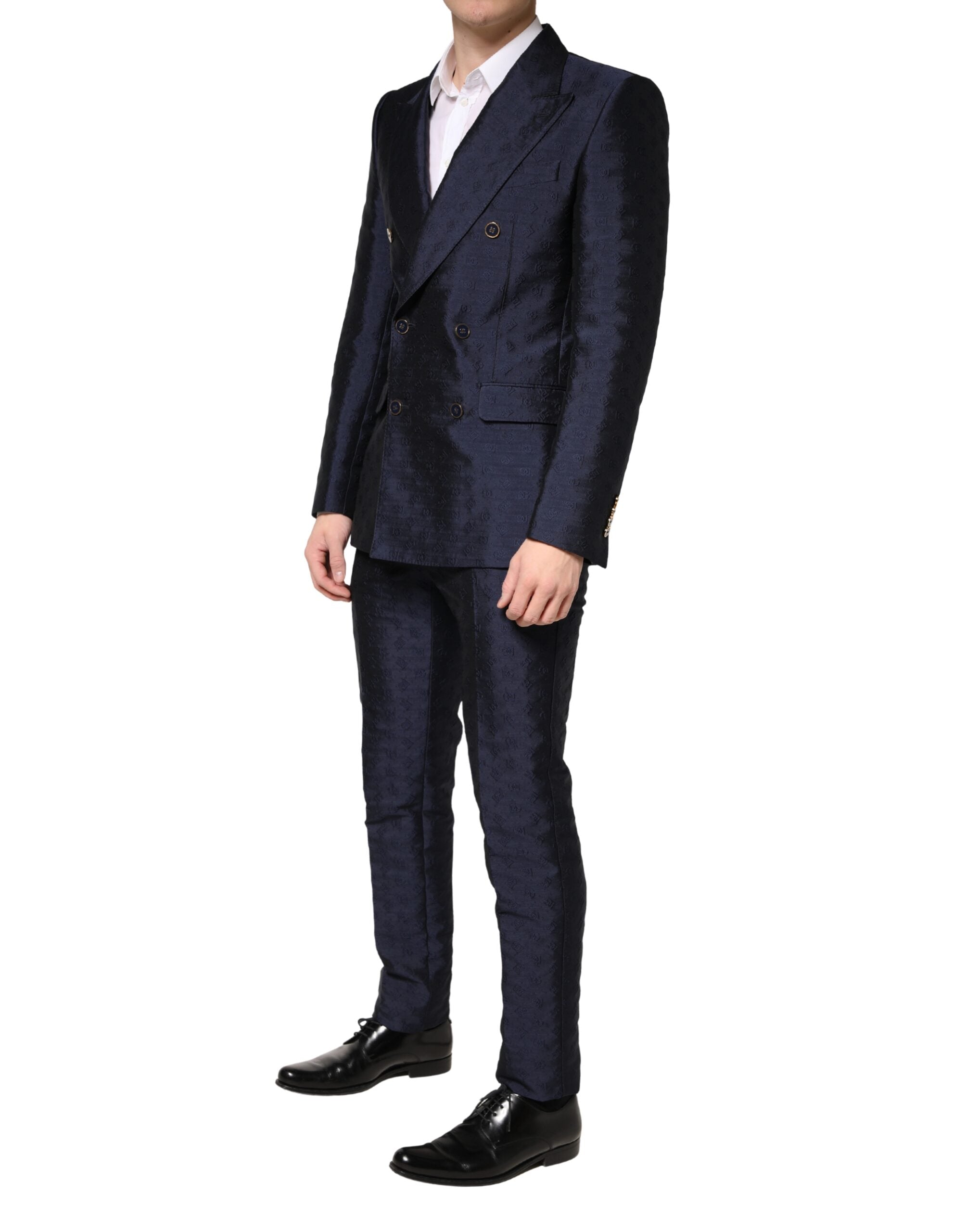 Dolce & Gabbana Dunkelblauer zweireihiger Anzug (2-teilig) SICILIA