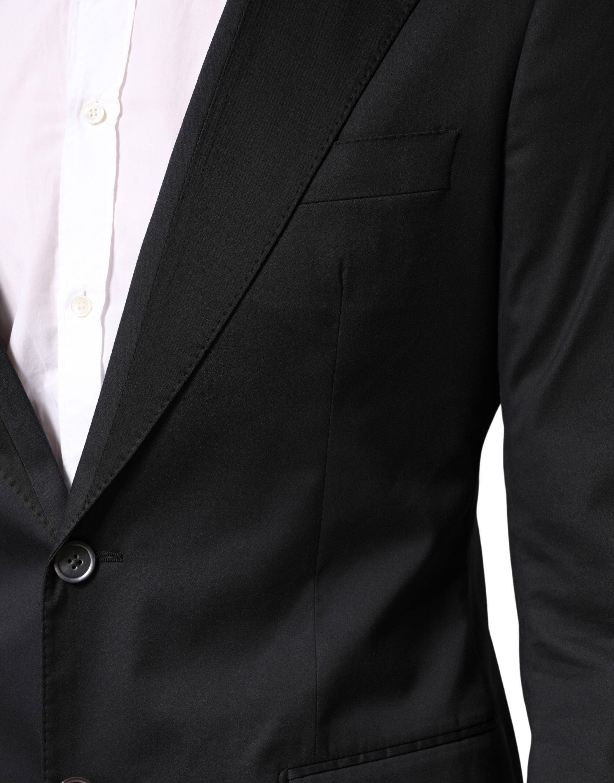 Dolce & Gabbana Schwarzer Einreihiger Zweiteiliger Anzug aus Baumwolle