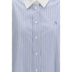 The Attico Blauw Katoenen Patroon Shirt