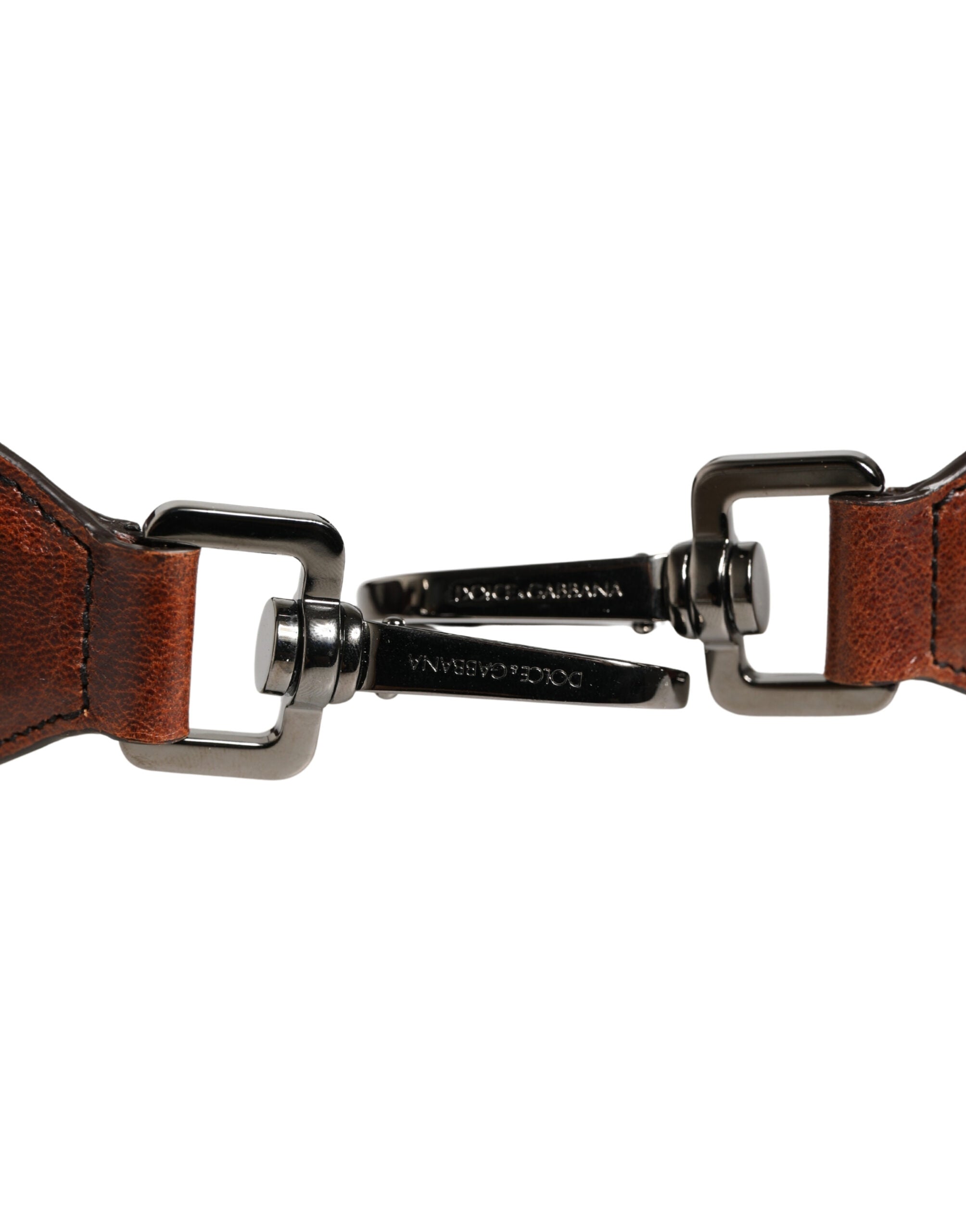 Dolce & Gabbana Brauner Pferd Samt Leder Tasche Zubehör Schultergurt