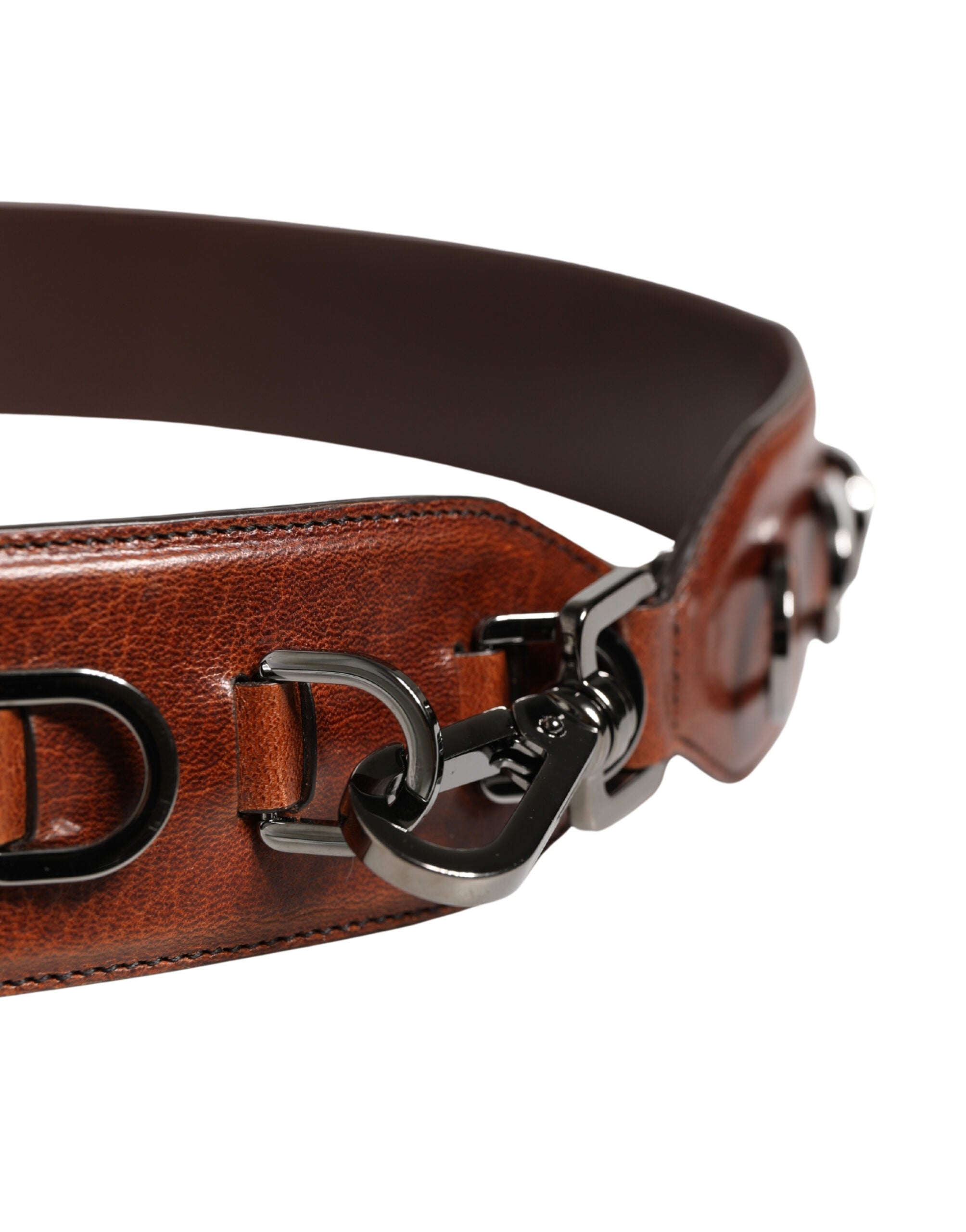 Dolce & Gabbana Brauner Pferd Samt Leder Tasche Zubehör Schultergurt
