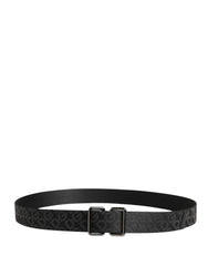 Dolce & Gabbana Schwarzer Logo-Monogramm-Gürtel mit Metallschnalle in Silber