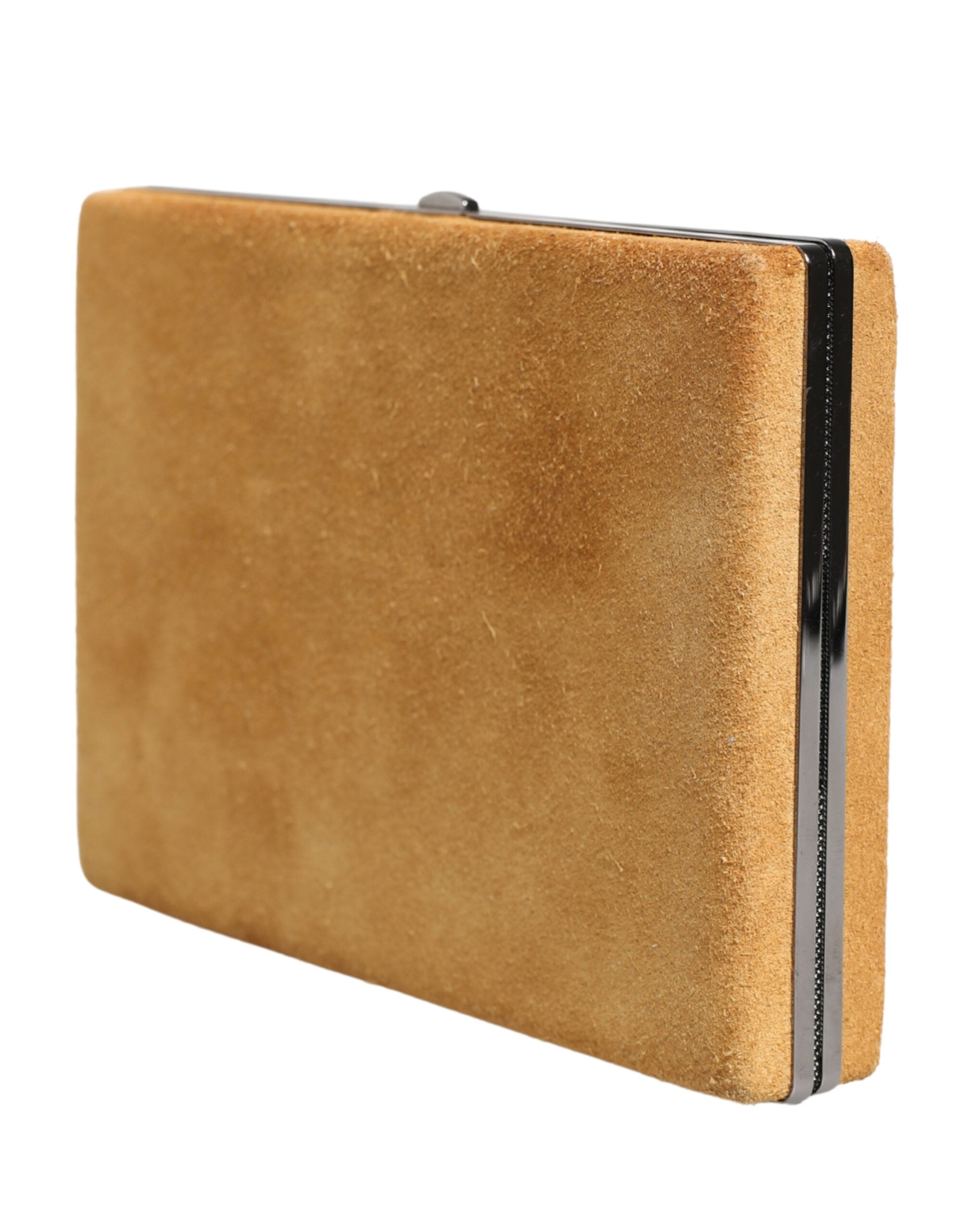 Dolce & Gabbana Beige Samt Kalbsleder Clutch Abend Damen Geldbörse Tasche