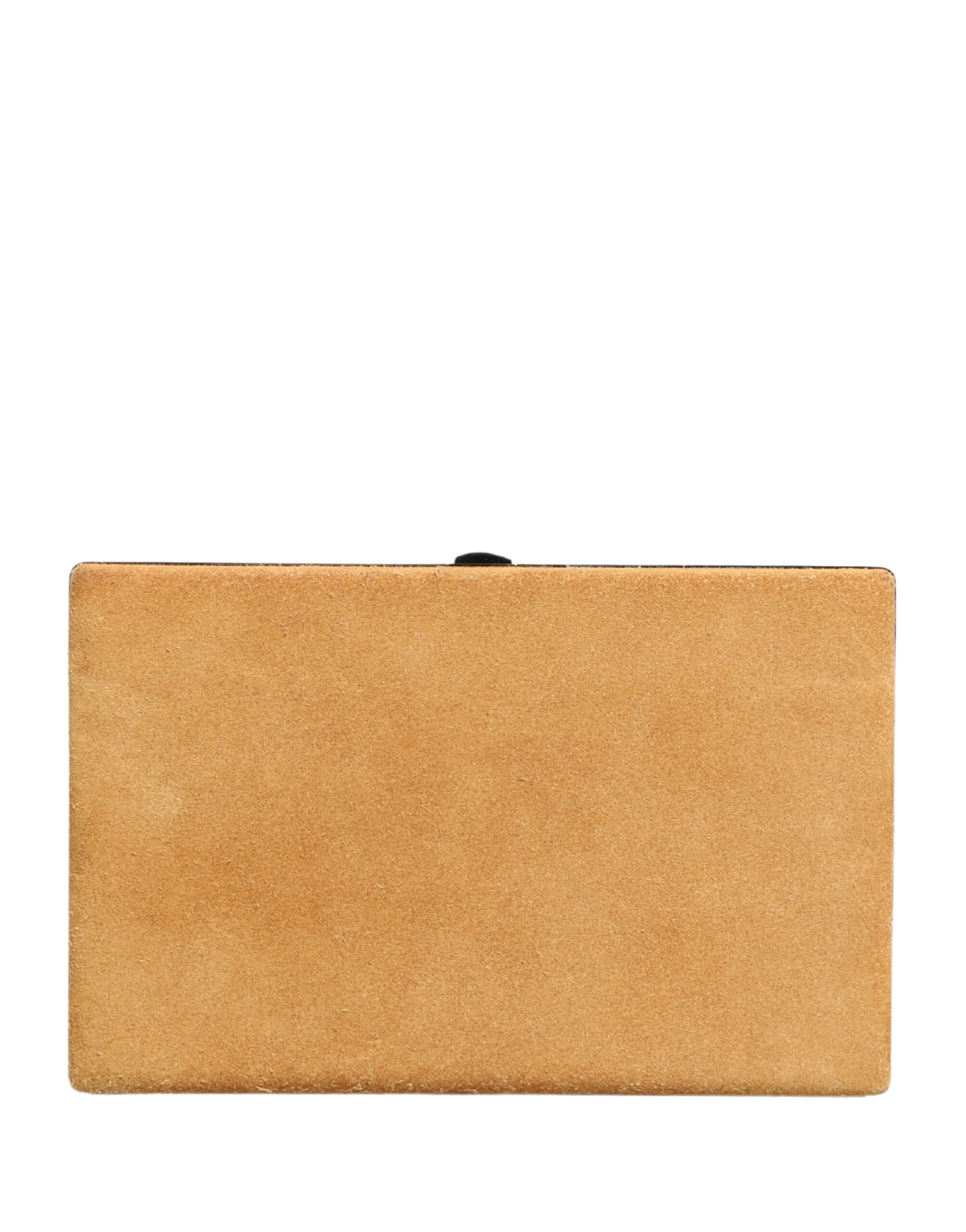Dolce & Gabbana Beige Samt Kalbsleder Clutch Abend Damen Geldbörse Tasche