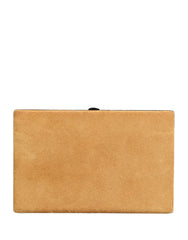 Dolce & Gabbana Beige Samt Kalbsleder Clutch Abend Damen Geldbörse Tasche