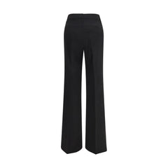 Max Mara Zwarte Fleece Wollen Uitlopende Broek