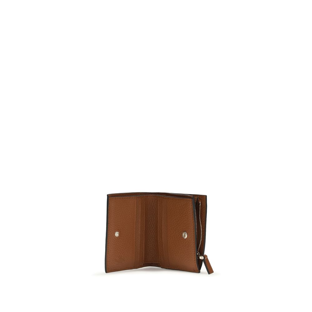 Valentino Garavani Brown Calf Leather Bos Taurus Wallet