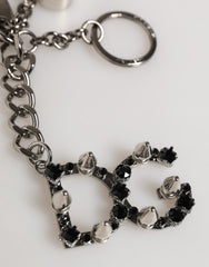 Dolce & Gabbana Zilver Messing Metaal DG Logo Kristal Ring Sleutelhanger
