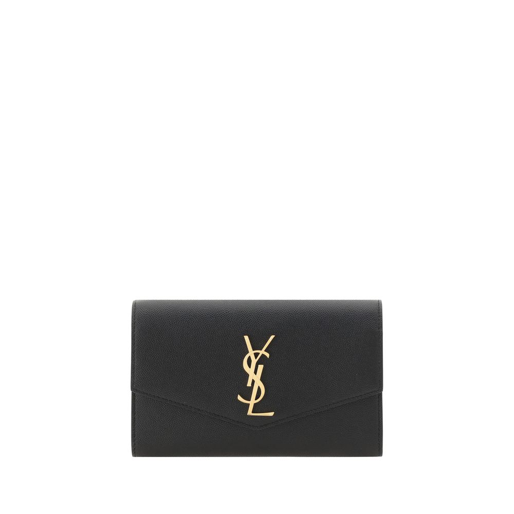 Saint Laurent Zwart Kalfsleer Bos Taurus Clutch Tas