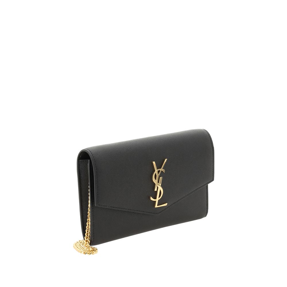 Saint Laurent Zwart Kalfsleer Bos Taurus Clutch Tas