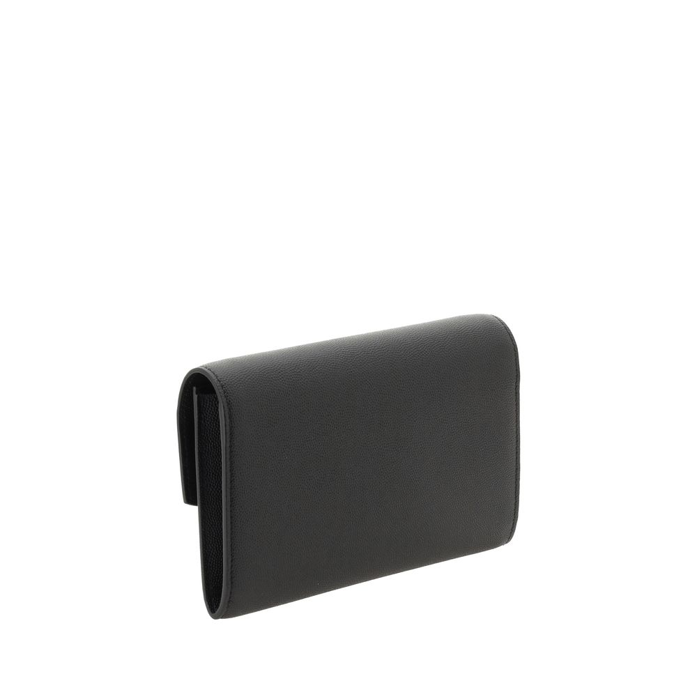 Saint Laurent Zwart Kalfsleer Bos Taurus Clutch Tas