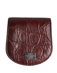 Dolce & Gabbana Bordeauxrode Exotische Huid Condoomhoes Houder Zakportemonnee