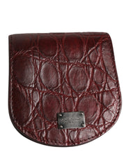 Dolce & Gabbana Bordeauxrode Exotische Huid Condoomhoes Houder Zakportemonnee