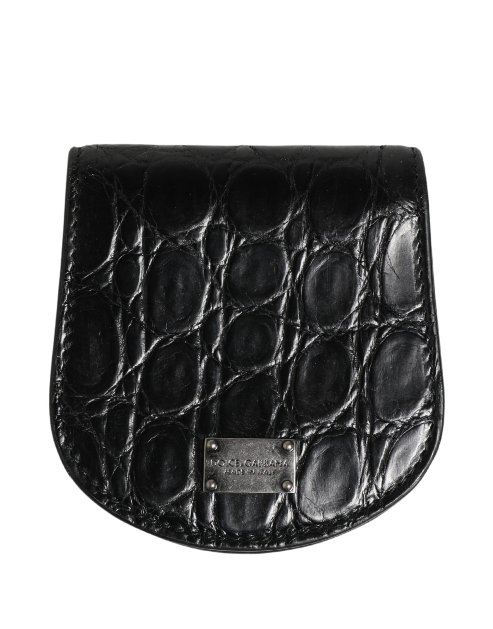 Dolce & Gabbana Schwarzes Etui für Kondome aus exotischem Leder