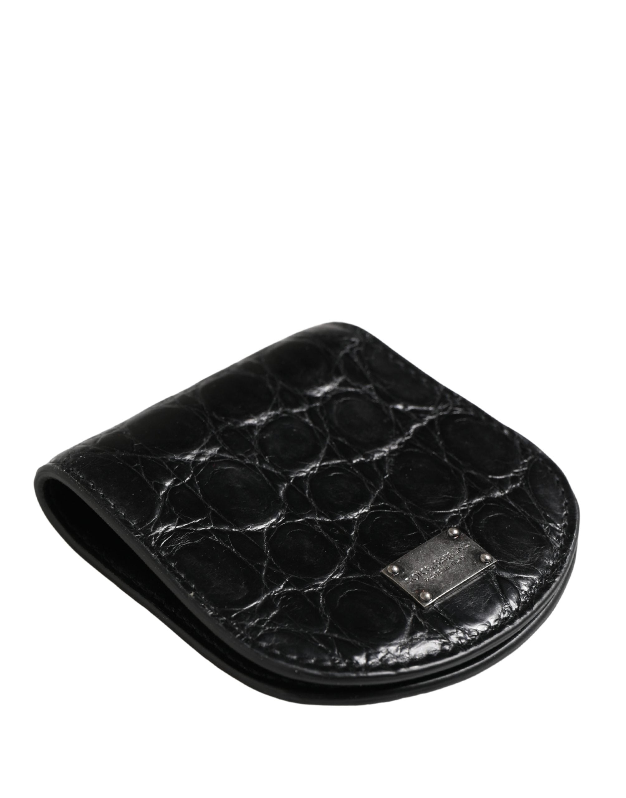 Dolce & Gabbana Schwarzes Etui für Kondome aus exotischem Leder