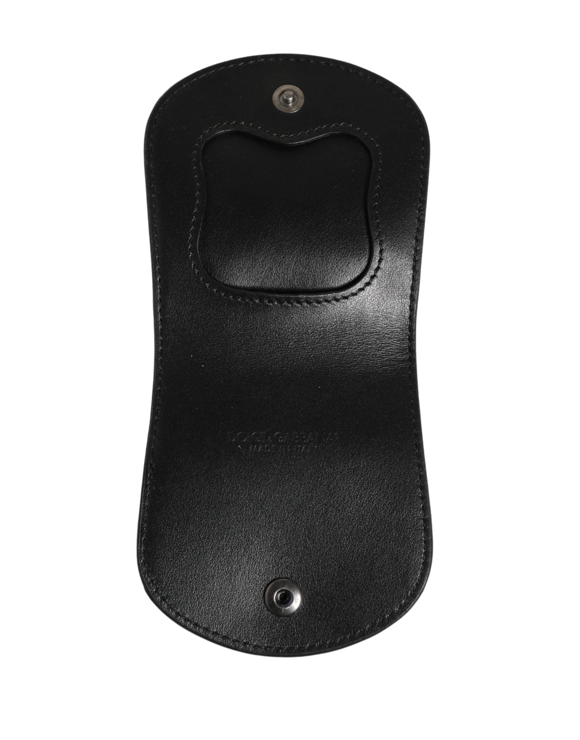 Dolce & Gabbana Schwarzes Etui für Kondome aus exotischem Leder