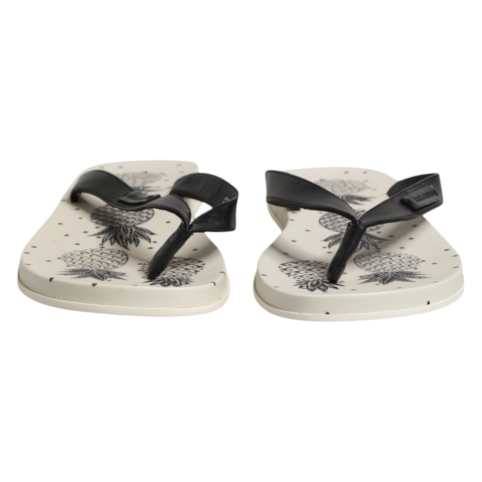 Dolce & Gabbana Witte Slippers met Ananasprint