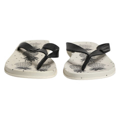 Dolce & Gabbana Witte Slippers met Ananasprint