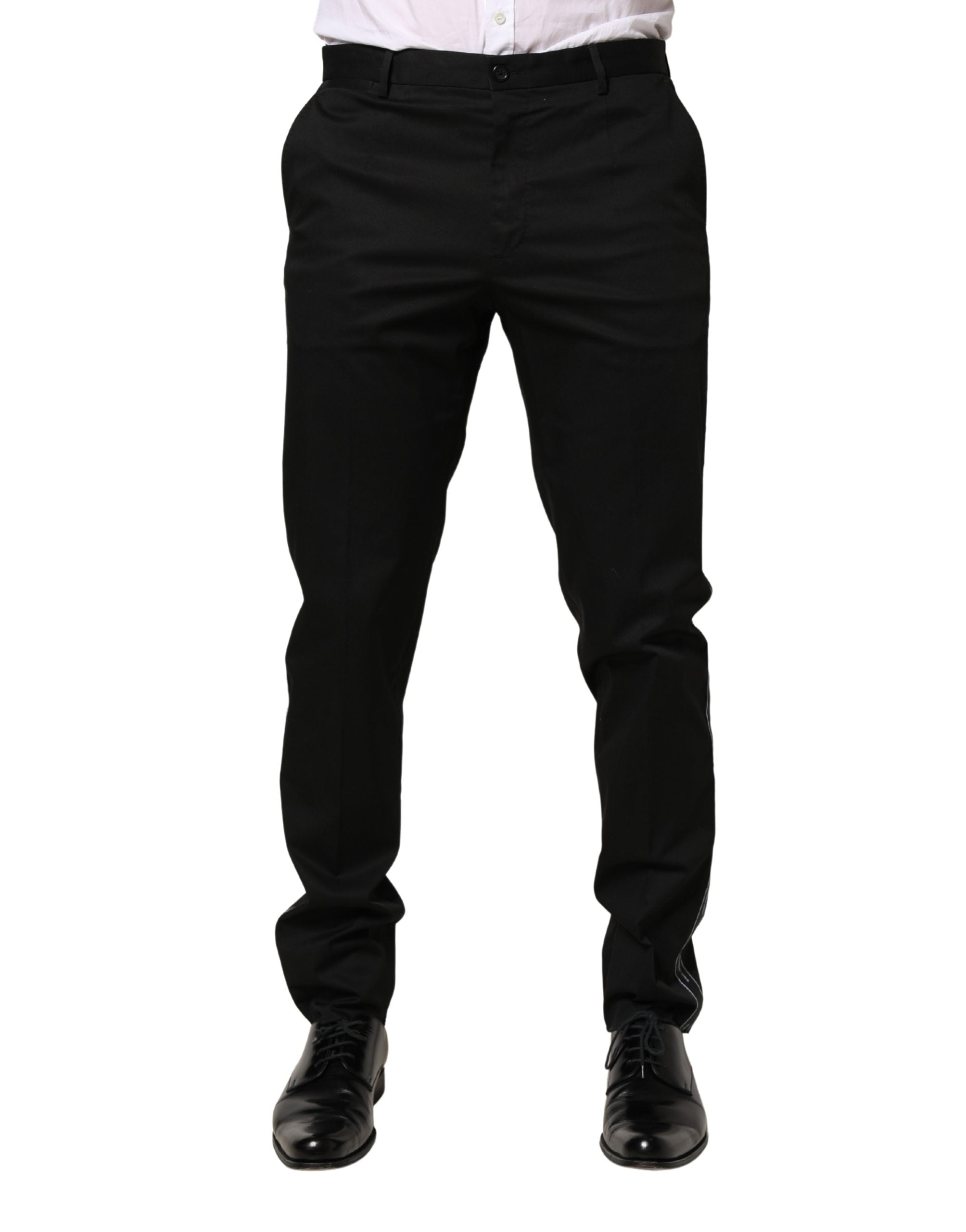 Dolce & Gabbana Schwarze Skinny-Herrenhose aus Baumwolle