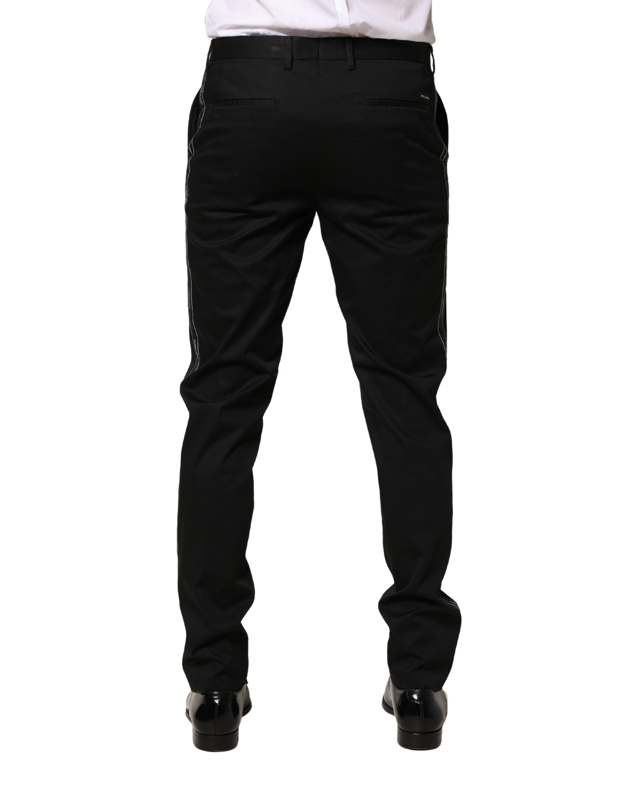 Dolce & Gabbana Schwarze Skinny-Herrenhose aus Baumwolle