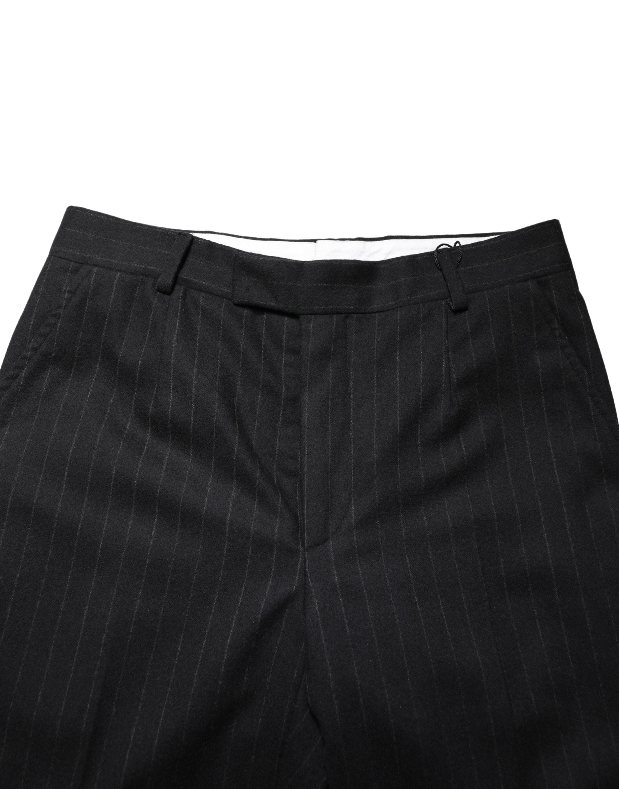 Dolce & Gabbana Schwarze gestreifte Wollhose