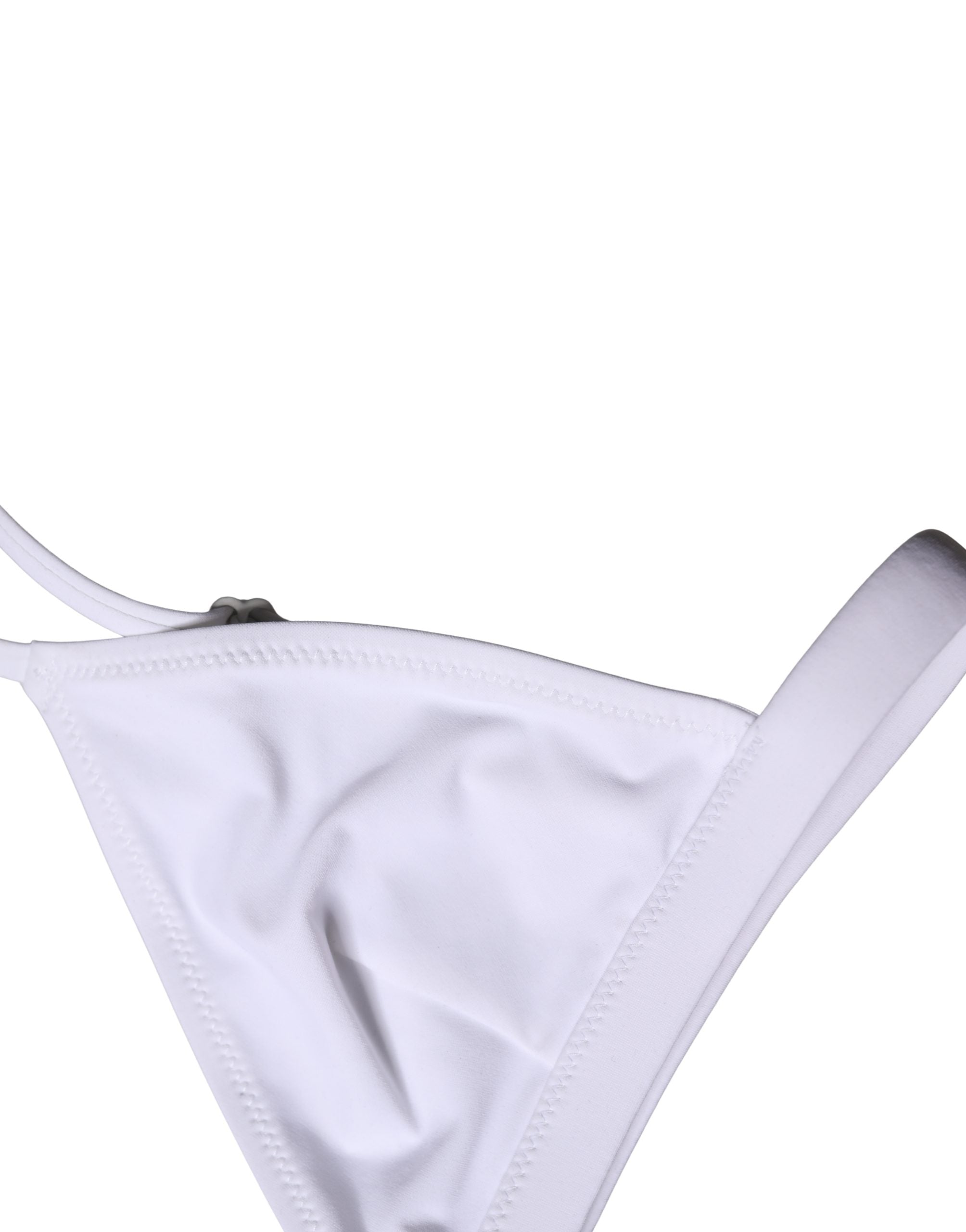 Dolce & Gabbana Top Weißes Nylon Triangel-Badekleidungsset Strandmode Bikini