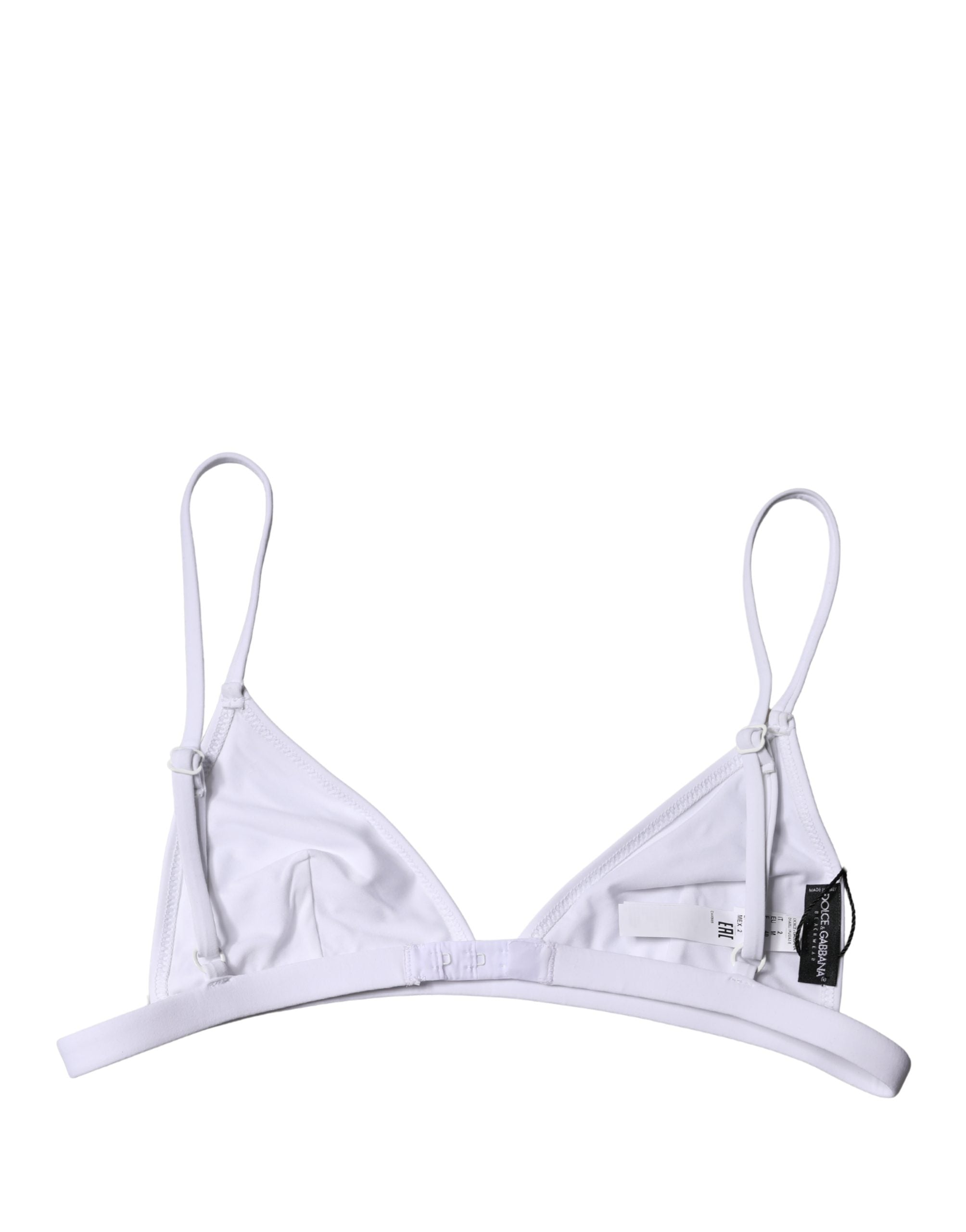 Dolce & Gabbana Top Weißes Nylon Triangel-Badekleidungsset Strandmode Bikini