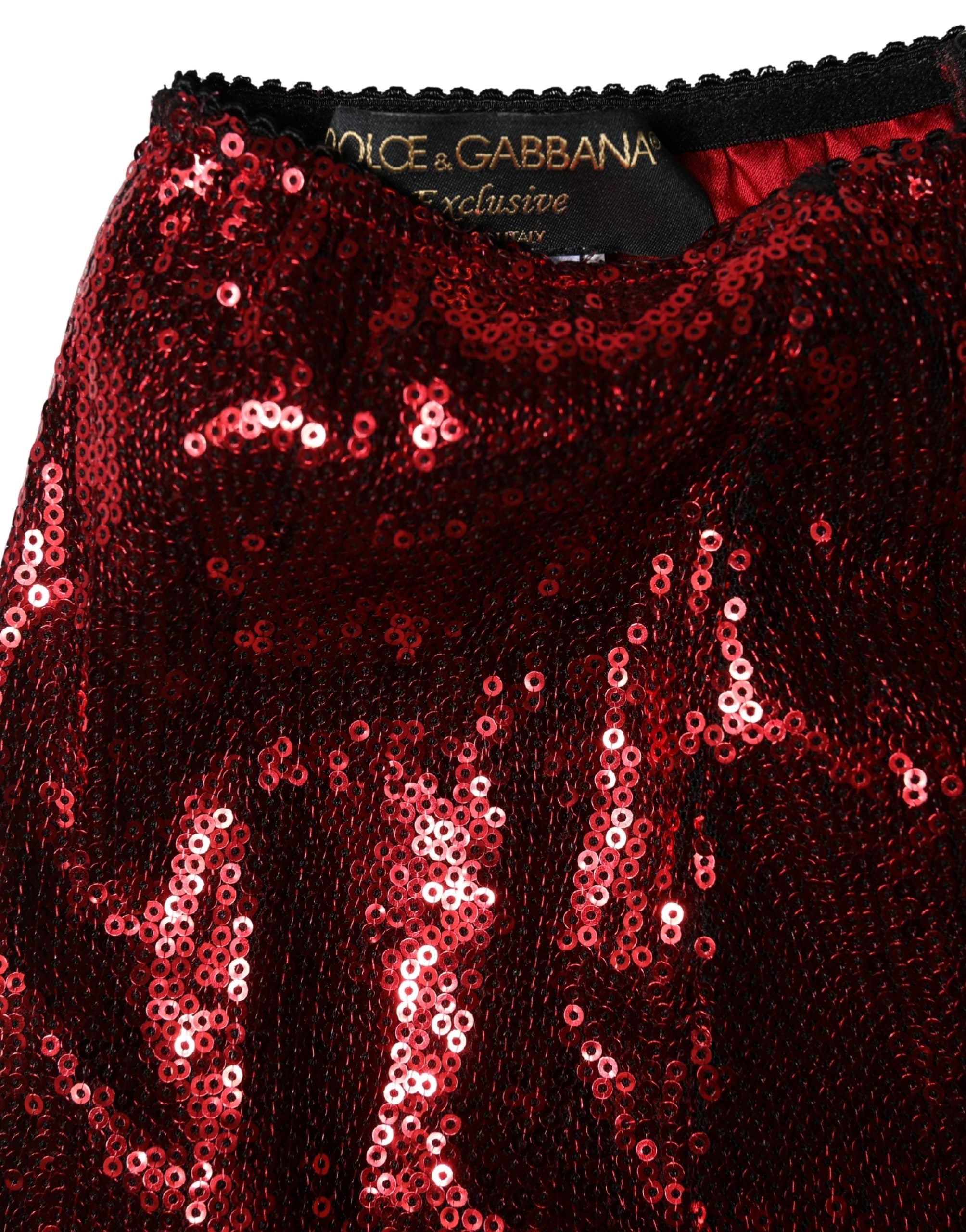 Dolce & Gabbana Roter, Paillettenbesetzter Taillengürtel als Unterwäsche