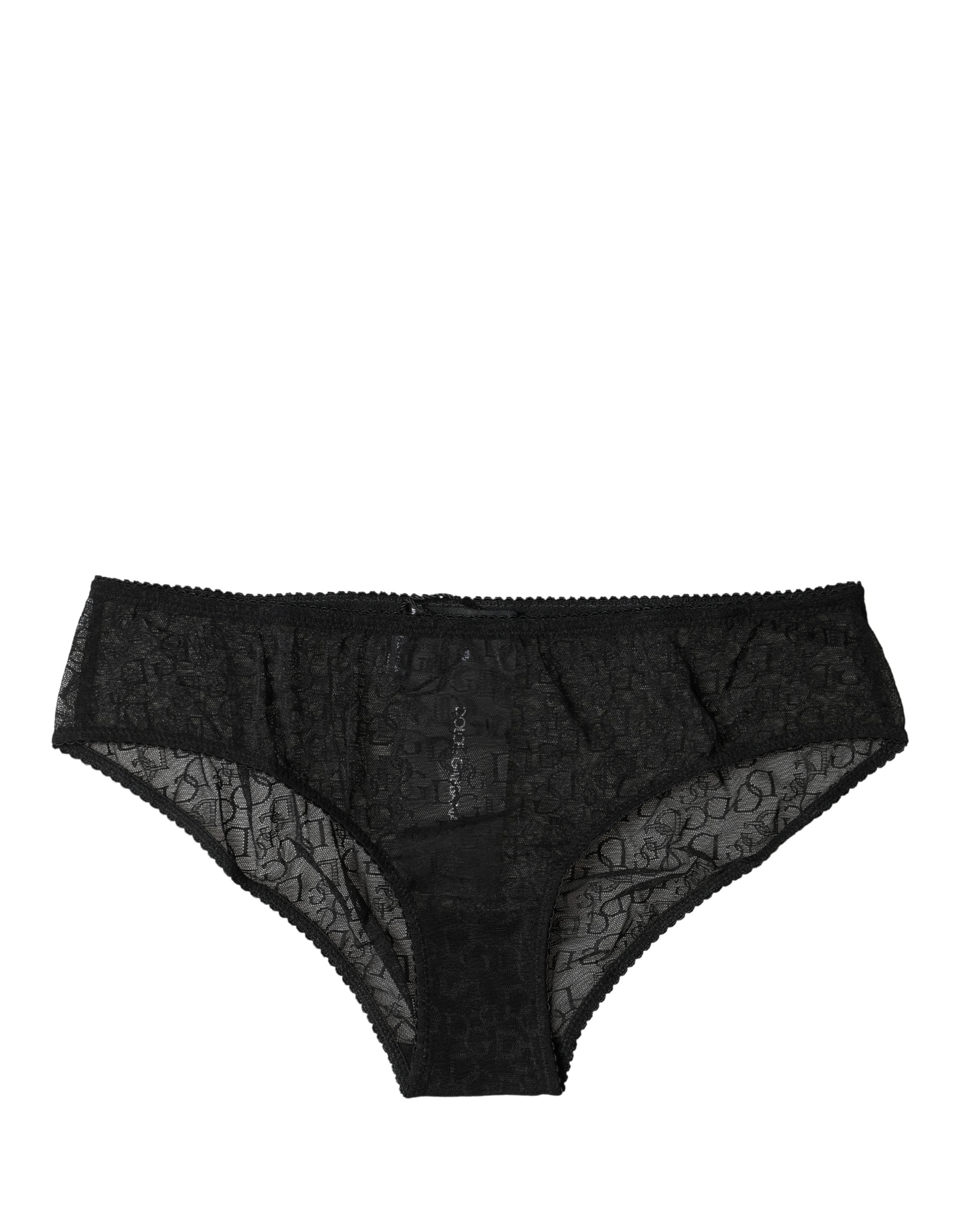 Dolce & Gabbana Schwarze Unterhose aus Nylon-Stretch mit mittlerer Bundhöhe
