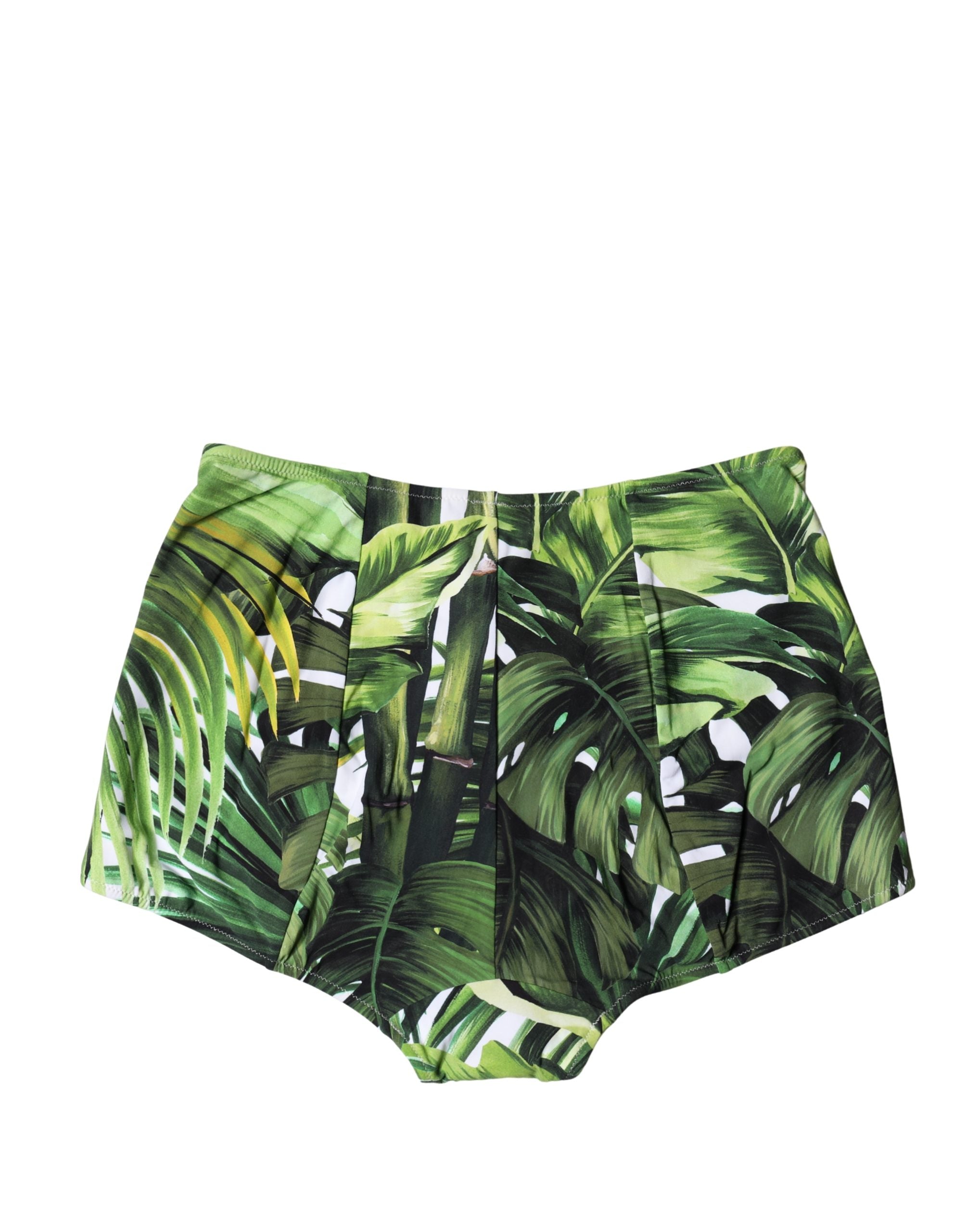 Dolce & Gabbana Miederhose mit grünem Blättermuster und hohem Bund