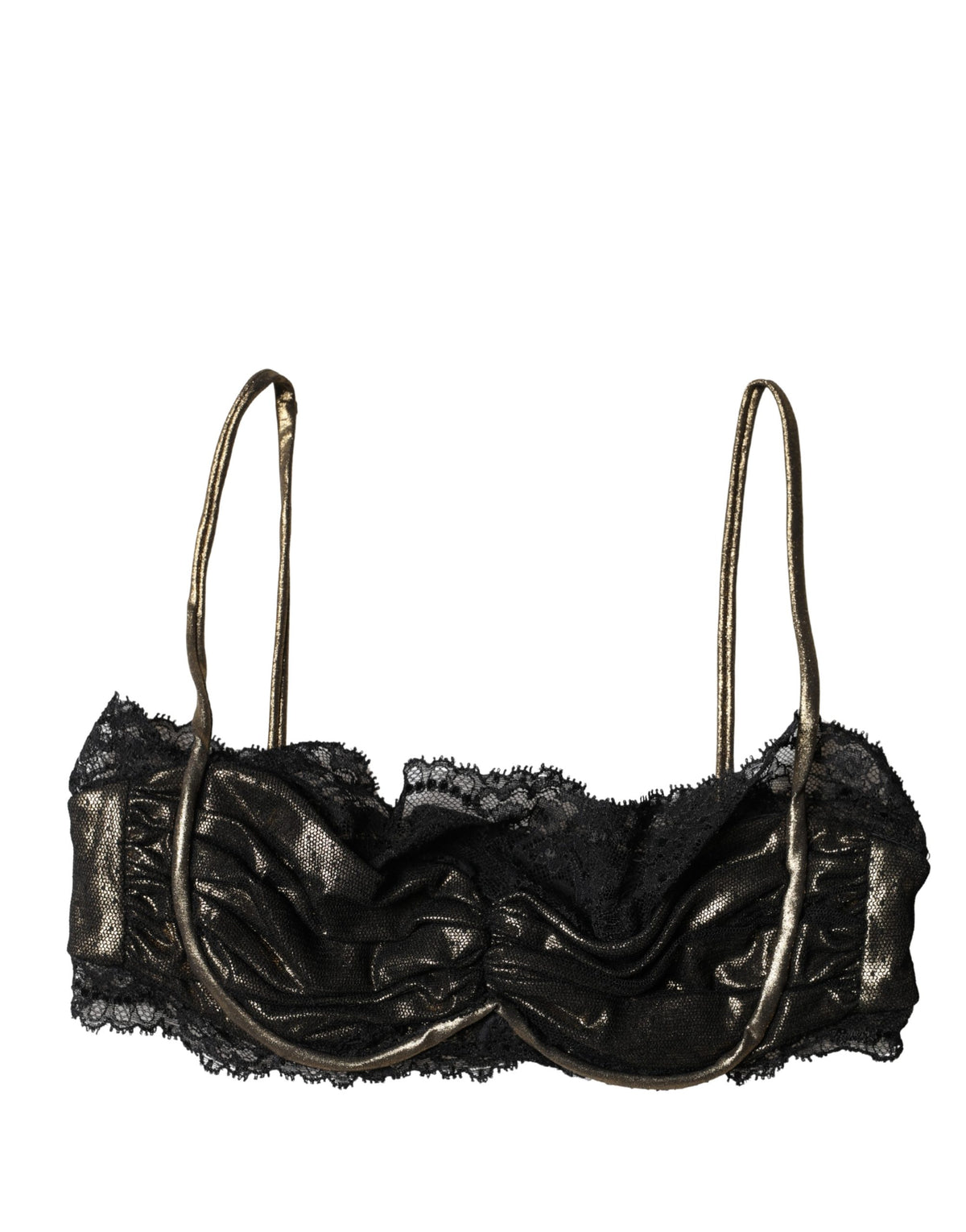 Dolce & Gabbana Schwarzer Seiden-Balconette-BH mit Bügel Unterwäsche
