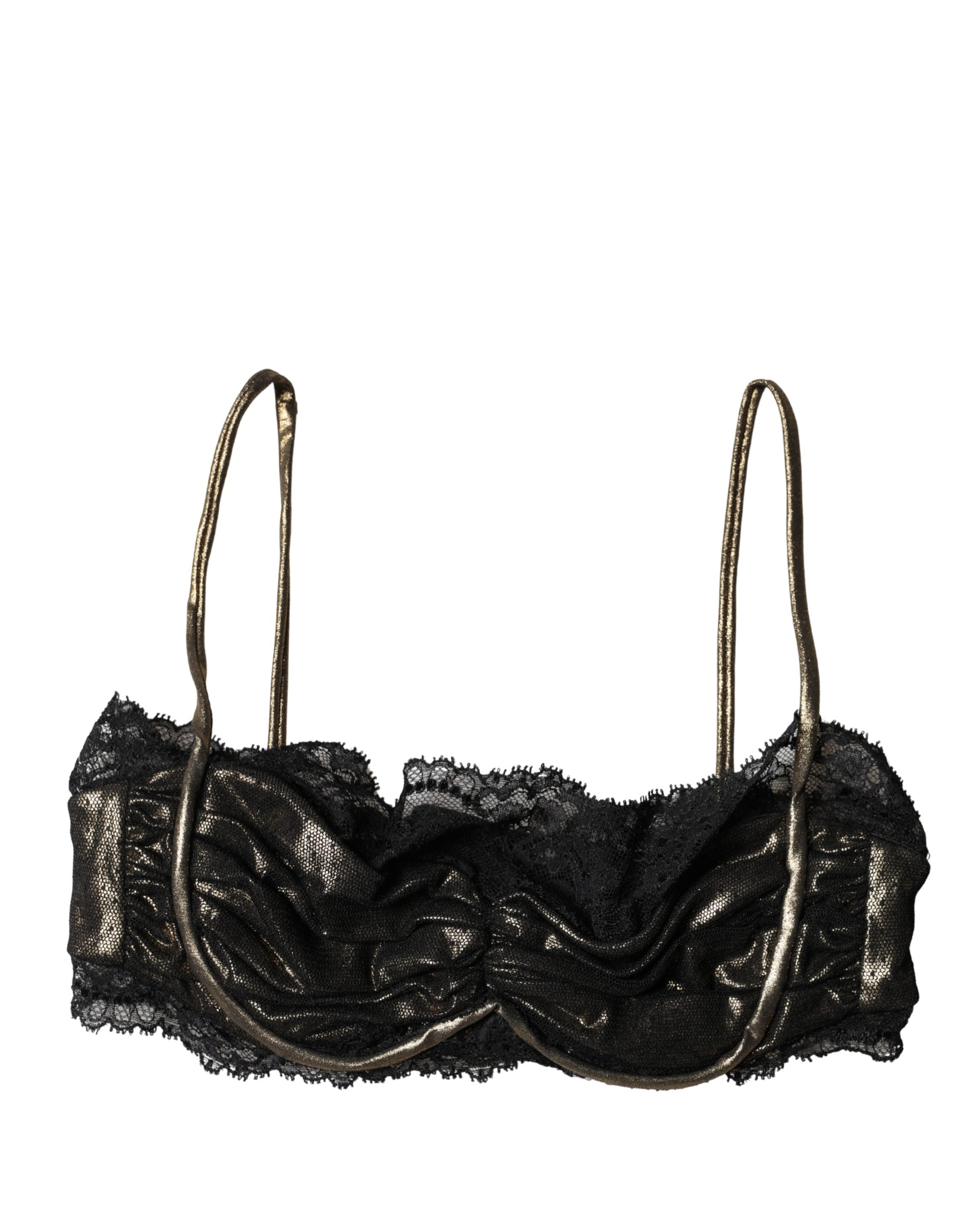 Dolce & Gabbana Schwarzer Seiden-Balconette-BH mit Bügel Unterwäsche