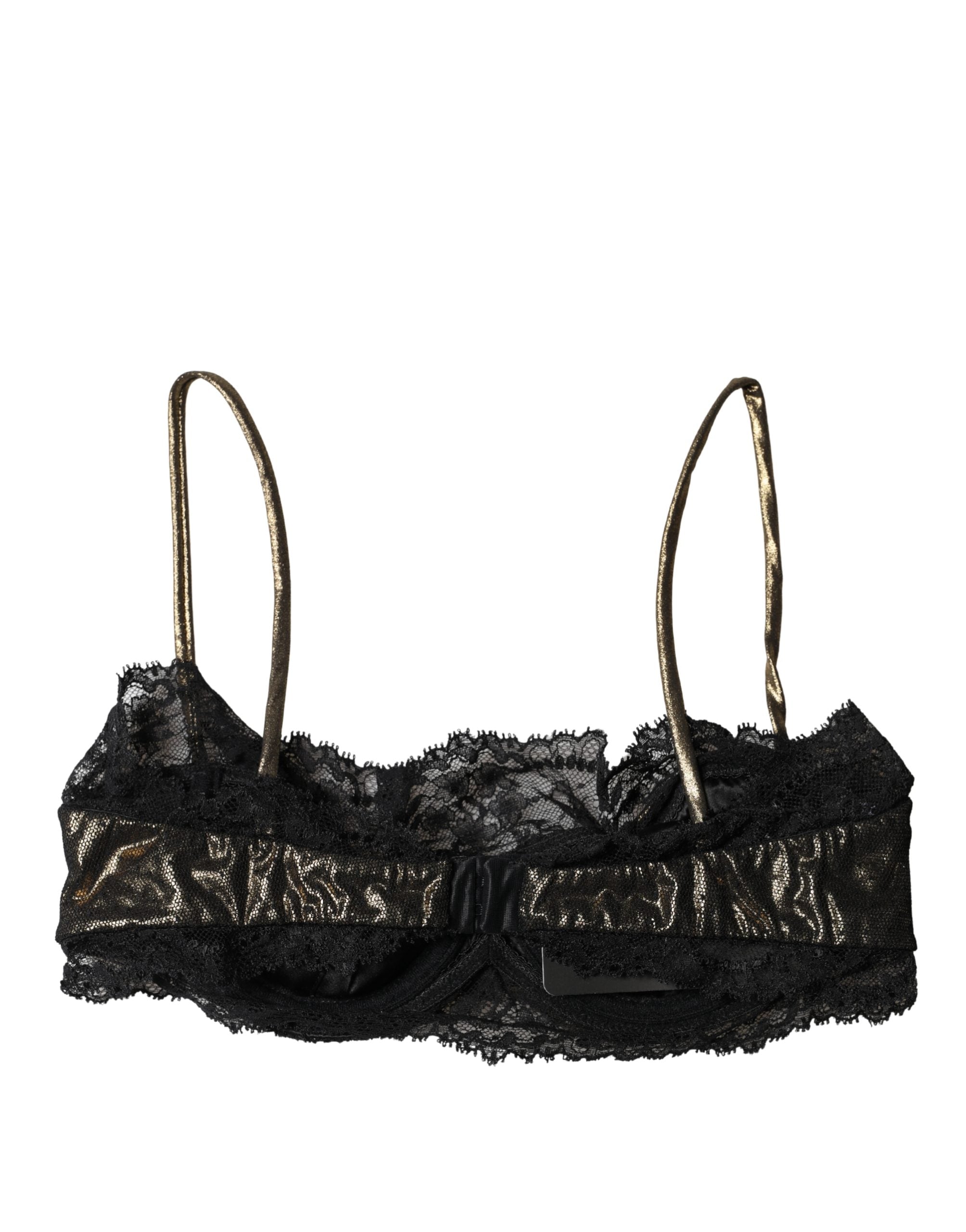 Dolce & Gabbana Schwarzer Seiden-Balconette-BH mit Bügel Unterwäsche