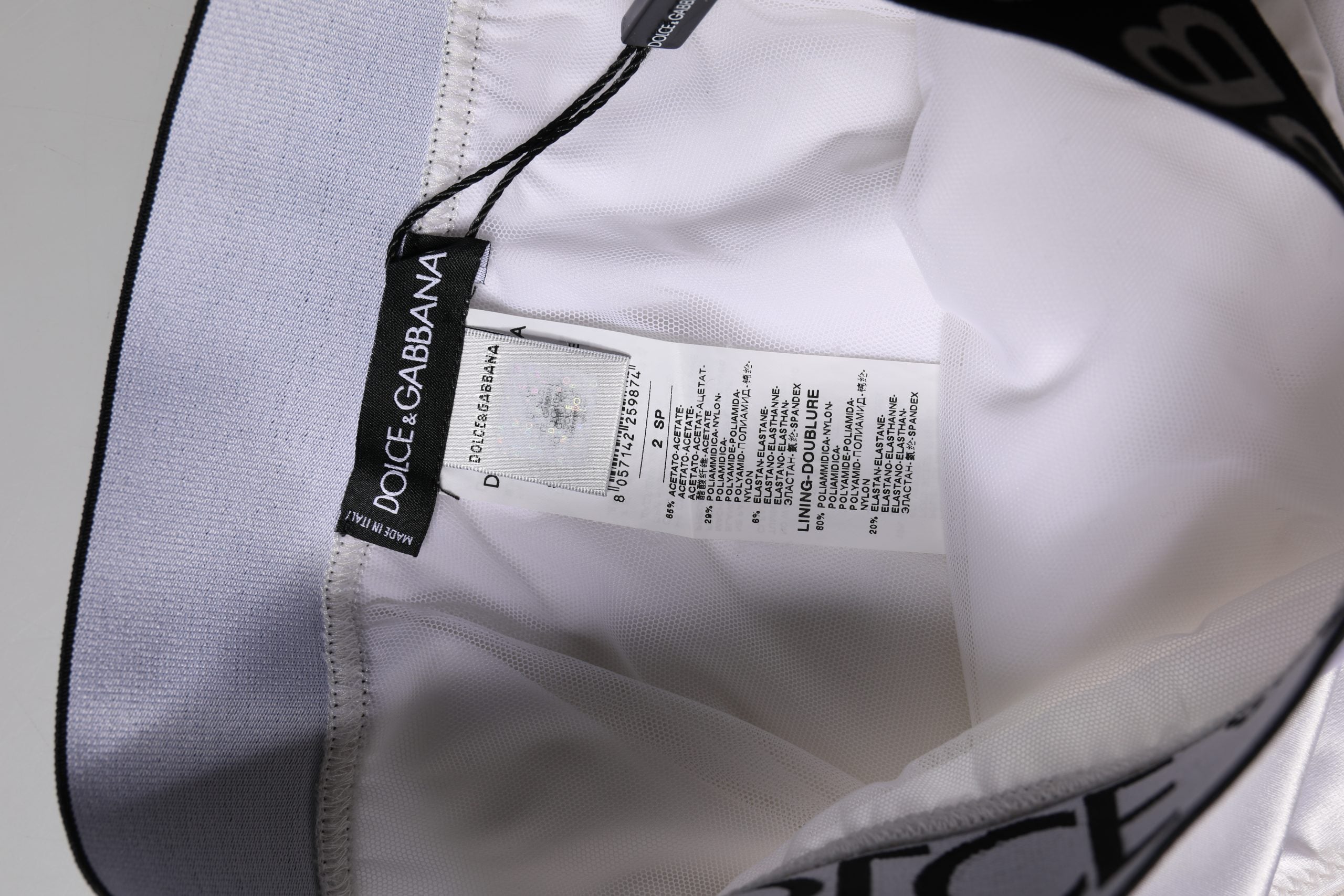 Dolce & Gabbana Weißes Logo Slip Hohe Taille Höschen Unterwäsche