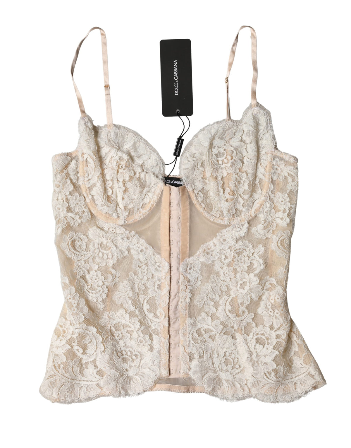 Dolce & Gabbana beiges Korsett aus floraler Spitze Dessous Unterwäsche