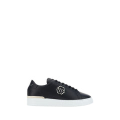 Philipp Plein Schwarze Low-Top-Sneaker aus Kalbsleder