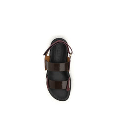 Marni Zwarte Kalfsleren Bos Taurus Sandalen met Bandjes