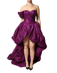 Dolce & Gabbana Purple Strapless A-line Asymmetric Dress
