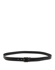 Dolce & Gabbana Herren Schwarzer Klassischer Ledergürtel mit Metallschnalle