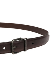 Dolce & Gabbana Herren Brauner Klassischer Ledergürtel mit Metallschnalle
