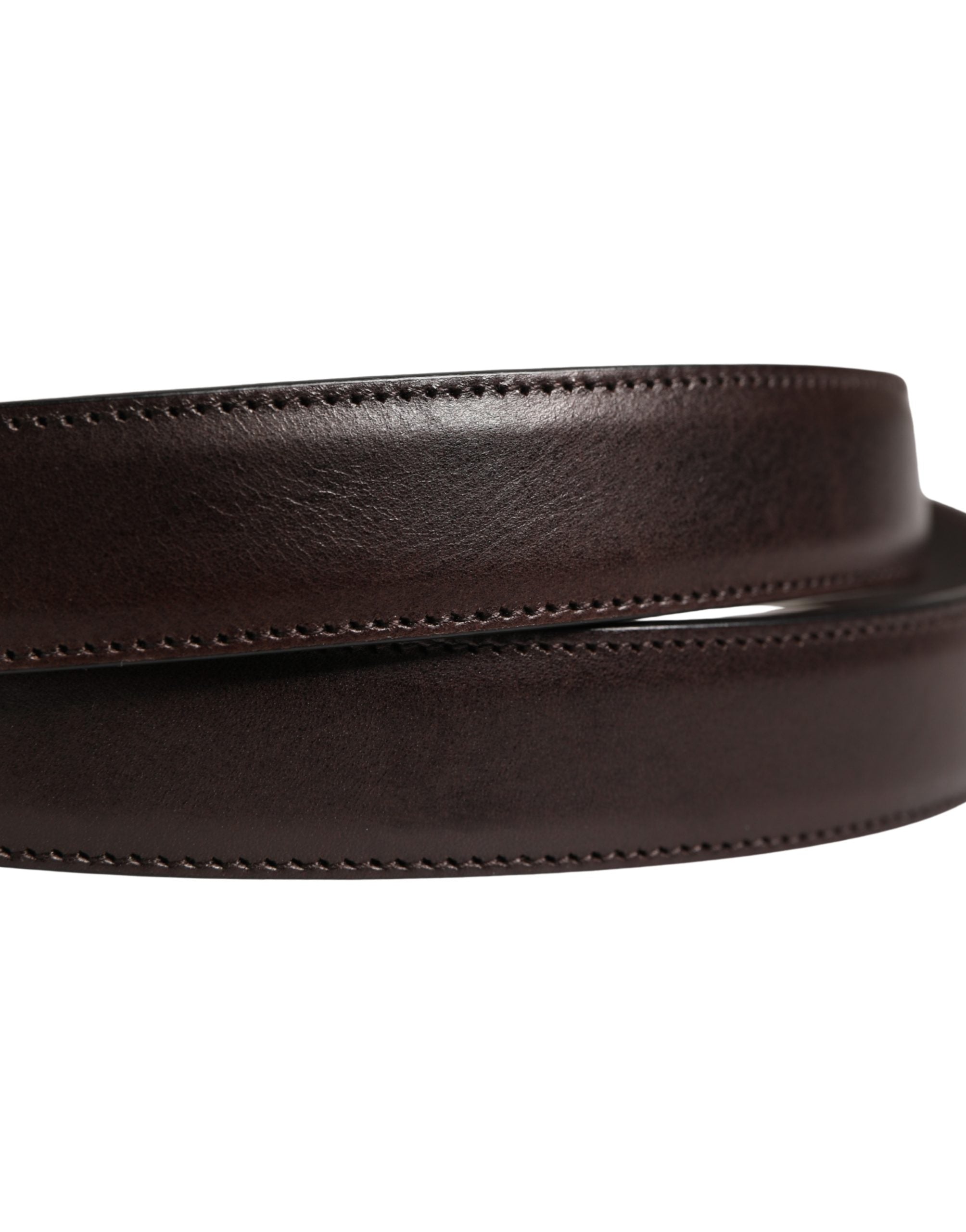 Dolce & Gabbana Herren Brauner Klassischer Ledergürtel mit Metallschnalle